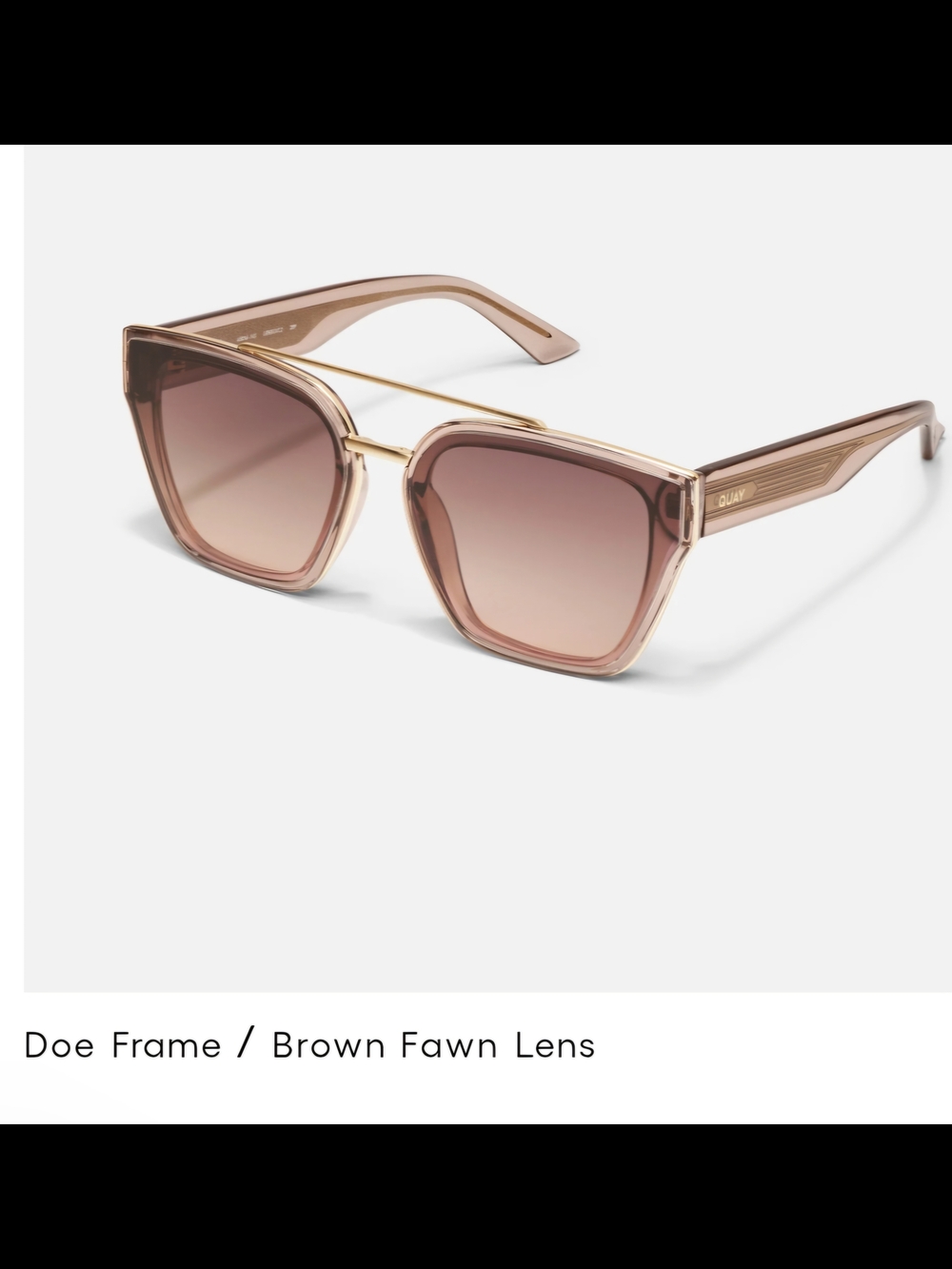 Quay Australia Doe Frame Sunglasses in Brown Fawn NWT